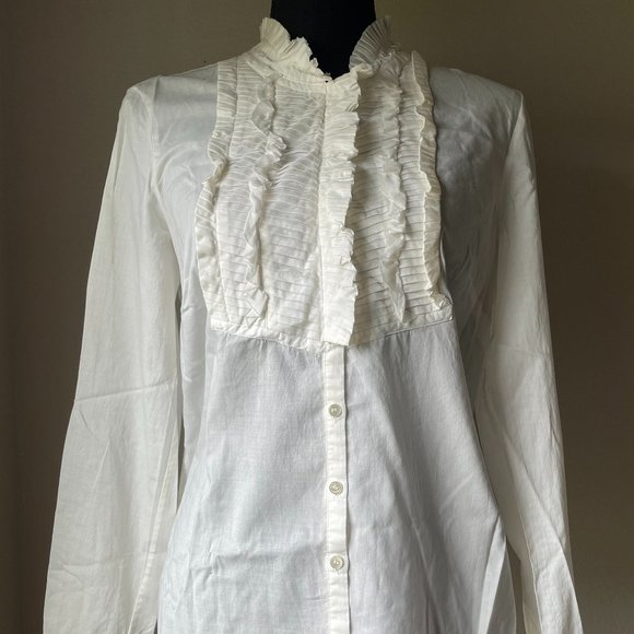 J.CREW White Button Down Size 4 - Picture 1 of 4